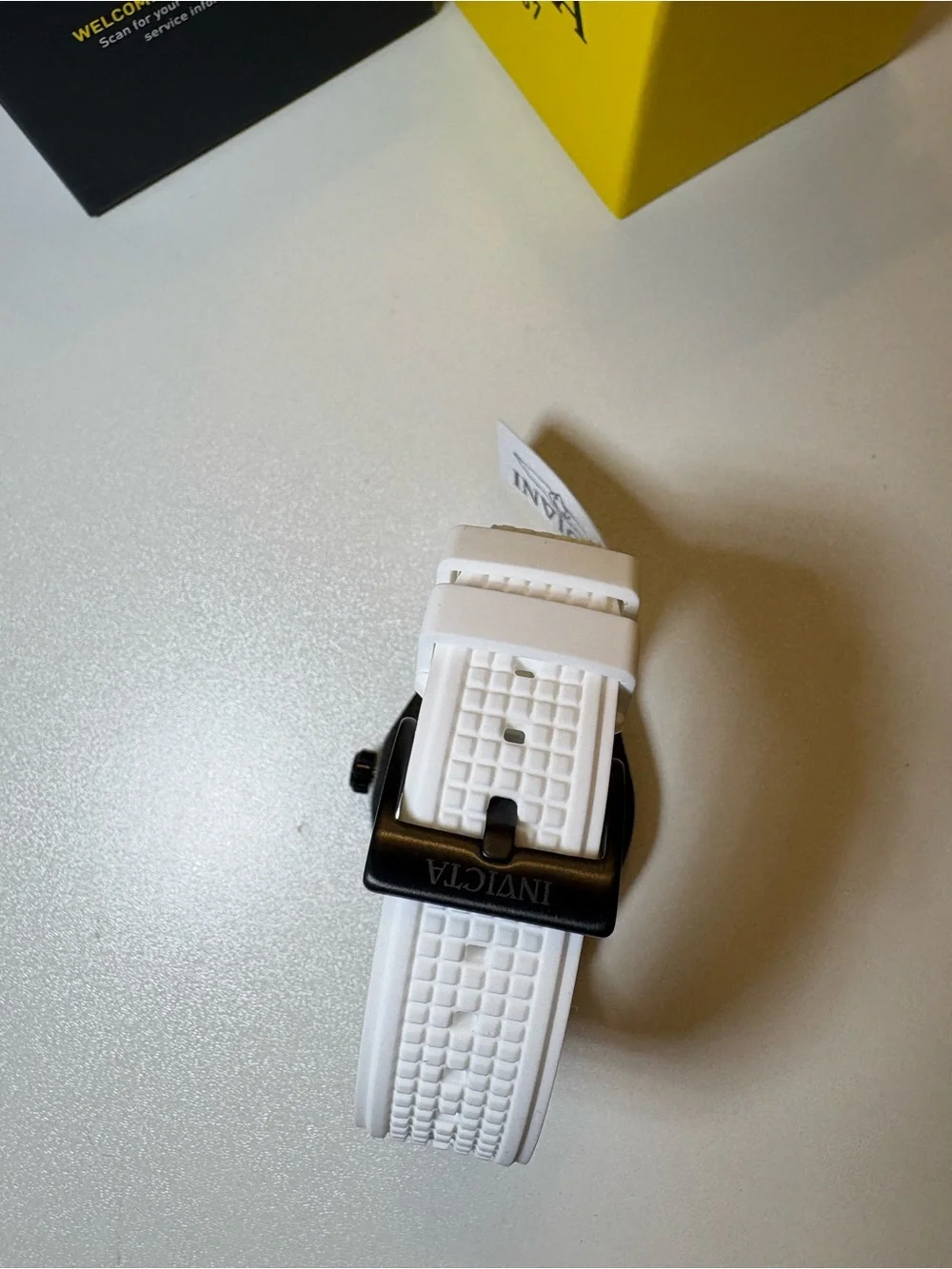 Invicta Men's Black & White Skeleton Dial Watch
